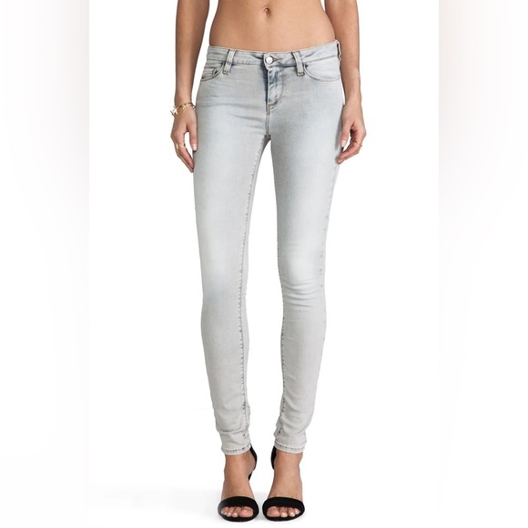 IRO Cole Aleka Light Grey Stretch Cotton Light Distress Low Rise Skinny Jean 30 - Picture 2 of 11